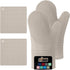 Gorilla Grip 4 Piece Silicone Oven Mitt and Trivets Set, Heat and Slip Resistant, Waterproof, Cotton Lined Gloves,
