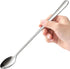9-Inch 2 IQCWOOD Ice Tea Spoons, Long Handle Spoons, Stirring Spoon for Ice Cream, Cocktail, Coffee, Tea, Milkshake