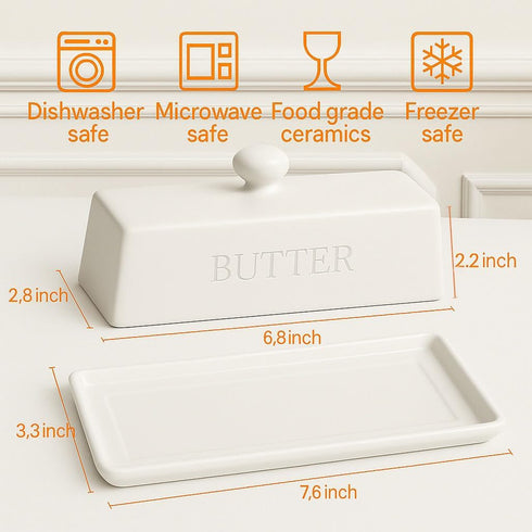 Countertop,7.6" 3.3" 1 Butter Dish with Lid,WERTIOO Butter Dish With Lid for x Butter Tray,Butter Holder