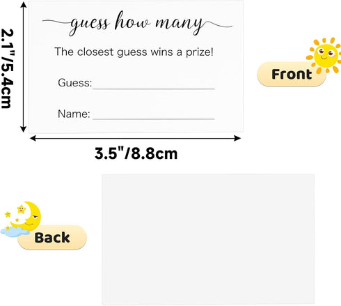50Pcs Activity(3.52.1'') Anwyll Guess How Many Game Cards Guess How Many Baby Shower Games Cards High-End Candies
