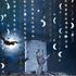 Cheerland Black Silver Moon Decoration - Star and Gothic Summerween Decor Garland for Birthday and Halloween