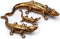 BRASSTAR Three Crocodile Statue, Resin Golden Royal Alligator Family Figurine, Home Office Art Decoration