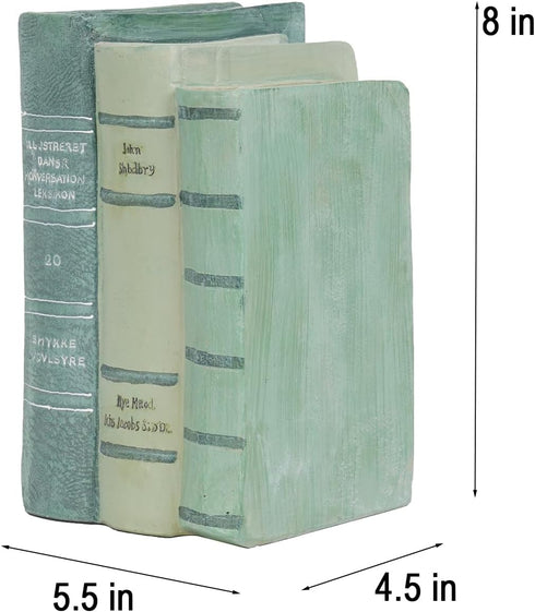 5.5 4.5 7.5 Inch Guichifun Decorative Books Living Room Dcor - Resin Sage Green Faux Books Fake Modern Home Decoration