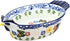 Vintage Chicken Shape Pie Pan, Butterfly and Flower Pattern Ceramic Bakeware Casserole Dish, 25 OZ Baking Pan for Oven