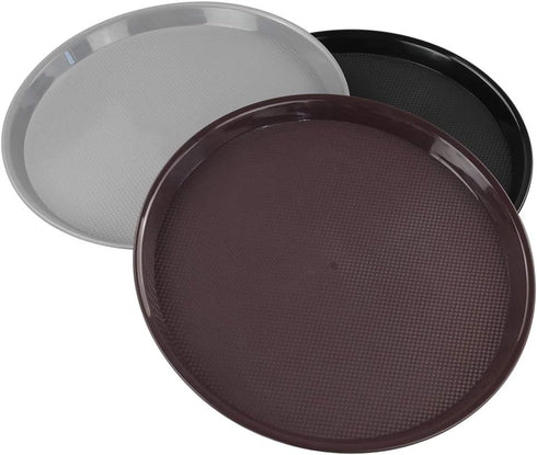 Cand Plastic Round Serving Trays, 3 Pack