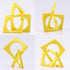 DOVDOV Geometric Cube Knot Decorations, Abstract Geometric Statue, Yellow Home Decor Accents for Room Office Shelf
