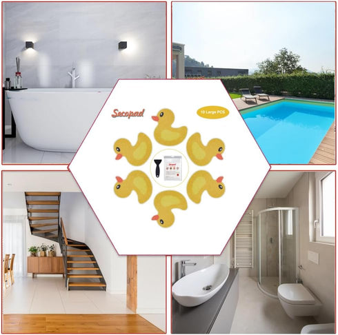 4.5" 3.5" Secopad Non Slip Bathtub Stickers, Duck Adhesive Kids Anti Slip Decal Treads for Shower and Bath Tub