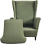 CRFATOP Polyester Wing Chair Covers 2 Piece Stretch Wingback Chair Slipcover Solid