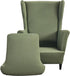 CRFATOP Polyester Wing Chair Covers 2 Piece Stretch Wingback Chair Slipcover Solid