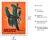 Mexico - Señor Cactus wearing Sombrero, Serape and Guitar, Vintage Travel Poster by Espert c.1945, 9in x 12in