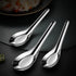 2 Pieces Stainless Steel Soup Spoons Dinner Spoons Soup Spoons Chinese Soup Spoon Asian Soup Spoon Table Spoons Tasting Spoon for Home Restaurant Use, 5.7 x 1.57 Inches, Silver