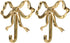 LOGOFUN 2Pcs Bow Hooks Gold Bow Hooks for Wall Brass Bowknot Wall