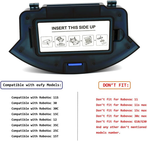 Vacuums Dust Collector Bin Replacements for eufy RoboVac 11S, RoboVac 11S Plus, RoboVac 12 15C 15T 25C 30 30C 35C
