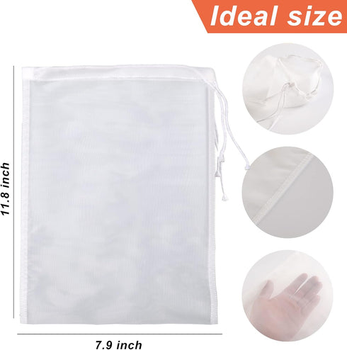 Kimmama 4 Pack 7.9 11.8 inch Nut Milk Bag, Food Grade Nylon Strainer, x Cheese Cloth Bag for Straining Fruit Juice