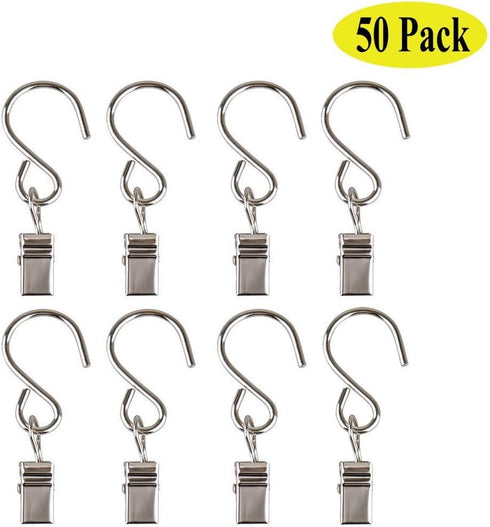 Mydio 50 Pack Stainless Steel Curtain Clip String Party Light Wire for Outdoor Activities - Party Supplies