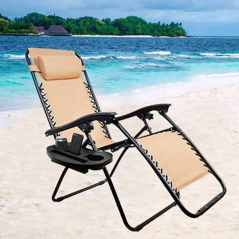 1 C-CHAIN Zero Gravity Chair Tray - Cup Holder for Fold Lounge Chairs, Zero Gravity Lounge Chairs Universal Clip