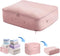 Ultra Space Saving Self Compression Organizer - Heavy Duty Moving Bags for Comforters, Clothes, Blankets (Pink, L)