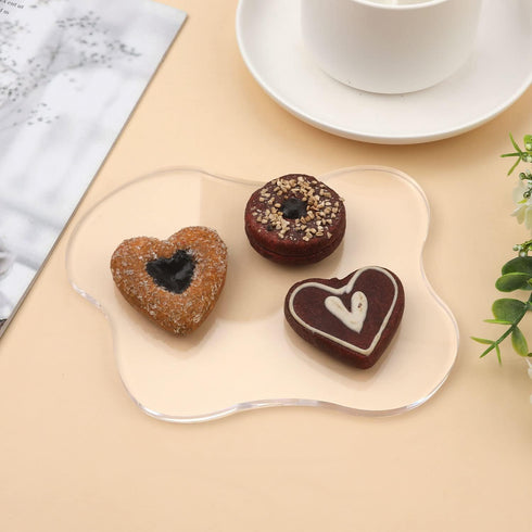 LUTER 2pcs Acrylic Irregular Coasters, Clear Cloud Shape Cup Mats Transparent Irregular Shaped Coasters Coffee Cup