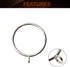 MroMax 24 Pcs Curtain Rings with Eyelets, 1-3/4 Inch Metal Silver, 45mm Inner Diameter, Fits 1-1/2 Inch Curtain Rod