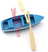 LQ Industrial Lovely Miniature Blue Rowboat Little Plastic Boat Canoe Model with Oars for Miniature Gardens Doll House