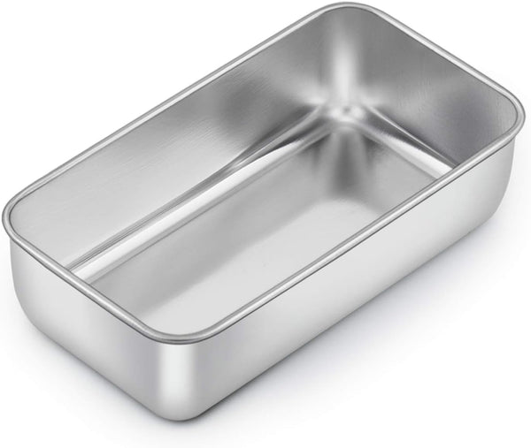 E-far 9 x 5 Inch Loaf Pan for Baking Bread, Stainless Steel Bakeware for Bread, Meatloaf, Cake, Non Toxic, Easy Release
