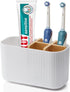 White Toothbrush Holder, Bamboo Organizer for Bathrooms, Electric Toothbrush Holders for Countertop