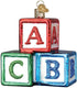 Old World Christmas ABC Blocks Blown Glass 2020 - Unique Christmas Ornaments for Tree Decorations