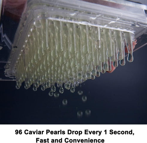 DUEBEL Spherical Caviar Dispenser, Molecular Gastronomy Kit with 96 Holes Roe Sauce Infuser & Strainer Spoon