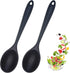 2 Pcs Silicone Nonstick Mixing Spoon - Heat Resistant Cooking Utensils for Kitchen Cooking, Baking, Stirring (Black)