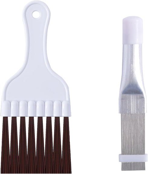 2Pcs Air Conditioner Fin Comb Cleaner Kit, AC Coil Cleaning Brush & Radiator Repair Tool
