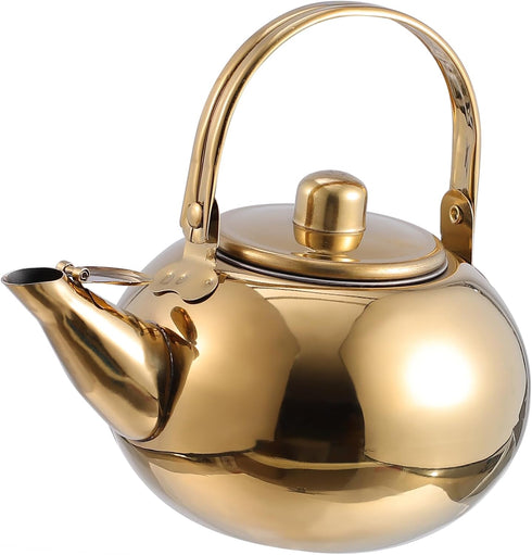 1pc Stainless Steel Pot, Cast Iron Teapot Kettle with Strainer, Large Capacity Stove Top Kettle for Kung Fu Tea