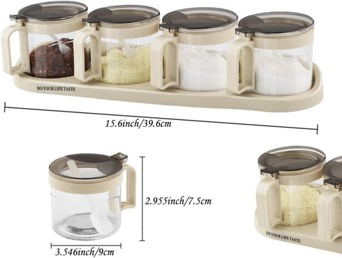 Set TENTA TENTA KITCHEN Gourmet Seasoning Box with Serving Spoons, Spice Jar Condiment Cruet Bottle, Kitchen
