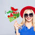 25Pcs Watermelon Photo Booth Props with Stick for Summer Fruits Theme Birthday Party Supplies & Photography Decorations