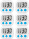 6 Pack Digital Kitchen Timers for Cooking, Magnetic Timer with Loud Alarm, White