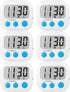 6 Pack Digital Kitchen Timers for Cooking, Magnetic Timer with Loud Alarm, White
