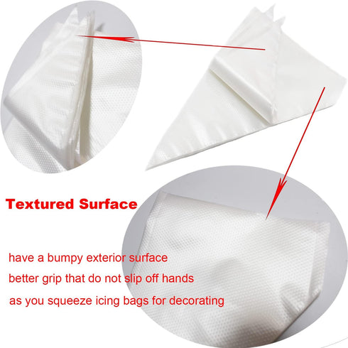 Tipless Piping Bags Disposable - 100Pcs 12 Inch Pastry Bags for Royal Icing, Frosting, and Cake Decorating