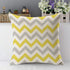 Mugod Chevron Throw Pillow Cover, Zigzag Wavy Geometric Stripe, Yellow White Gray, 18x18 Inch for Home Decor