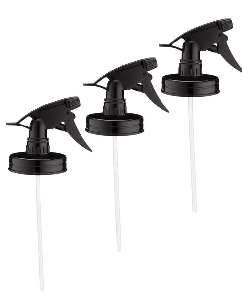 Jarmazing Products Mason Jar Sprayer Lids, Black, 3 Pack with Powerful Sprayers for Regular Mouth Jars