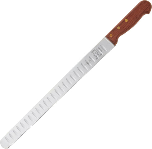 Mercer Culinary Praxis Granton Edge Slicer, 14 Inch, Rosewood Handle