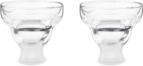 Host Glass Freeze Insulated Gel Chiller, Double Wall Frozen Cocktail Cups, Set of 2