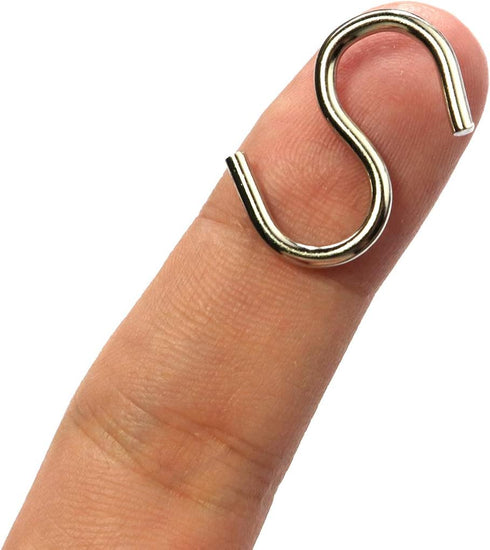 Millennial Essentials Mini S Hooks, 200pcs S Shaped Wire Hook Hangers for DIY Crafts, Jewelry, Key Chain