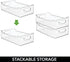 2 Pack mDesign Wide Plastic Kitchen Storage Container Bins with Handles -Organization in Pantry, Cabinet, Refrigerator