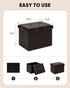 16.5"x12.6"x12.6" B FSOBEIIALEO Folding Storage Ottoman Cube, Faux Leather Footrest Seat Coffee Table, Brown