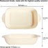 Rectangular Porcelain Baking Dish Set,Au Gratin Dishes,Casserole Dish, Ramekins 16 oz Bakeware Set of 2,Lasagna Pans for Cooking,Cake Dinner,Kitchen, Carry Handles 8.5" x 5.1" Beige by Creativity Home