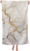 DADABULIU Bath Towel Marble Gray Gold White Beach Towels Soft Absorbent Washcloths