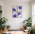 heshengzaixian Purple Flower Bathroom Wall Art Print, Mauve Rose Floral Relax Soak Unwind Quotes, Set of 4, 8X10in