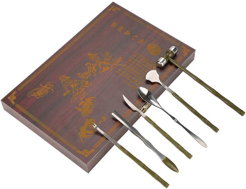 8PCS Set Set Set Hammer/Spoon/Shaving/Axe/Fork/Tweezers/Scissors Walfront Lobster Crab Cracker Tools Stainless Steel