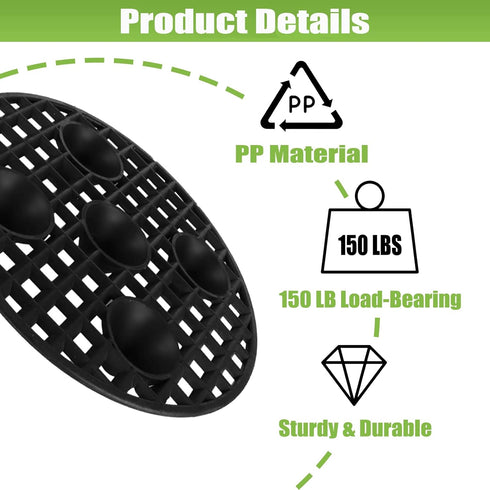 24 8 Inch QTLCOHD Pcs Plastic Plant Stand Black Plant Level Pot Elevator Riser Patio & Deck Floor Protector for Indoor