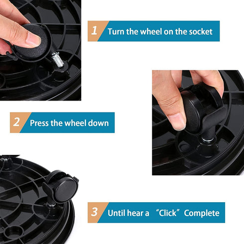 HGLCM 2Pcs (13 inch+2pcs+black) Plant Caddy,Planter Pot Mover, Plant Pot Pallet Dolly Caster with Universal Wheels