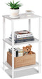 YGYQZ 3 Tier White Side Table Small End Table with Solid Wood